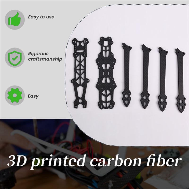 Drone Kit Parts Included - B05C：MARK4用7インチフレームキット、カーボンファイバー製、厚さ5mm。FPVレーシングドローン、RCクアッドコプター、DIYフリースタイル用。プリントパーツ付属。