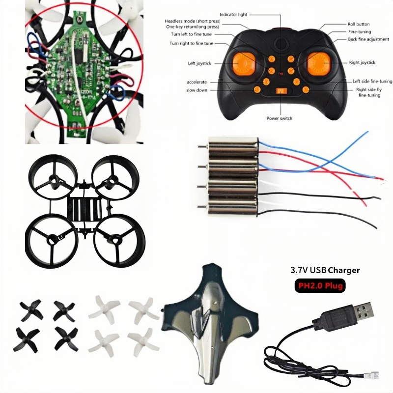 Drone Kit Beginner - 完全DIYドローンキット 2.4G 6軸ジャイロ ヘッドレス 3Dロール Eachine