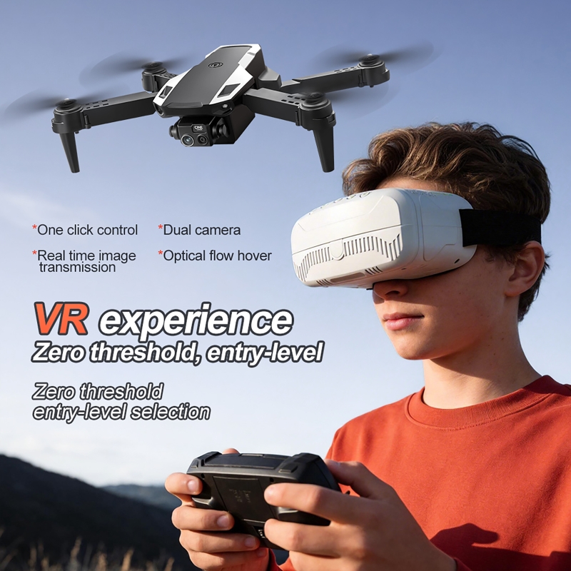 Drone Kit Beginner - M1/M1VRドローンキット（リモコンとVRグラス付き）4Kデュアルカメラ調整可能レンズ搭載空撮用リモコンドローン